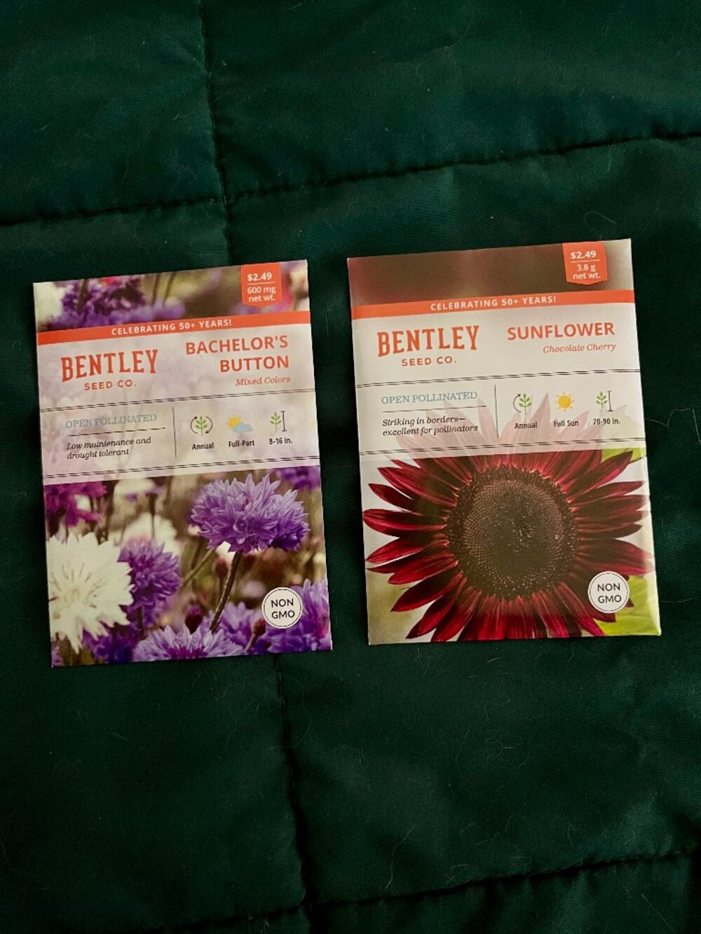 🍒 5/$25 🍒 GARDENING SEEDS | Chocolate Cherry Sunflower & Bachelor's Button